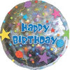 HBD CONFETTI 18" RND HOLO FOIL BALLOON