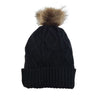 Knitted winter Hat with pom pom, white inner lining