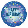 HBD OUTER SPACE HOLO ROUND 18 INCH FOIL BALLOON