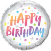 HBD Rainbow Dots foil balloon