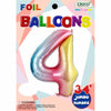 34IN NUMBER #4 FOIL NUMBER BALLOON TRICO