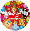 Zoo animals Hooray its your bday 18" foil balloon