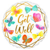 GET WELL BUTTERFLY 18" ROUND FOIL BALLOON
