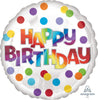 HBD DOTS OF COLOUR 18" RND FOIL BALLON