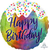 HBD FROSTED CONFETTI 18" RND FOIL BALLOON
