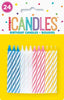 MULTI COLOUR SPIRAL CANDLES 24PK
