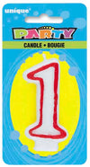 Red and White Number# Birthday Candle