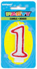 Red and White Number# Birthday Candle