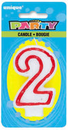 Red and White Number# Birthday Candle