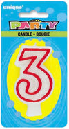 Red and White Number# Birthday Candle