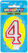 Red and White Number# Birthday Candle