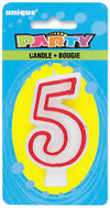 Red and White Number# Birthday Candle