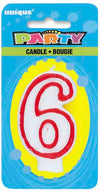 Red and White Number# Birthday Candle