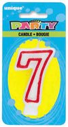 Red and White Number# Birthday Candle