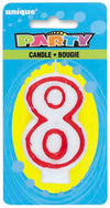 Red and White Number# Birthday Candle