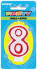 Red and White Number# Birthday Candle