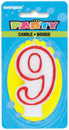 Red and White Number# Birthday Candle