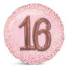 PRETTY PINK SIXTEEN  18" ROUND FOIL BALLOON
