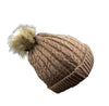 Knitted winter Hat with pom pom, white inner lining