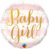BABY GIRL PINK STRIPES 18IN FOIL BALLOON