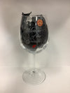 ETCHED MOTHER OF THE GROOM WINE GLASS