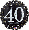 40TH BLACK/GOLD SPARKLY BIRTHDAY 18IN FOIL