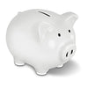 WHITE CERAMIC PIGGY  BANK