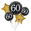 60TH BIRTHDAY SPARKLY GOLD/BLACK BOUQUET