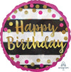 HAPPY BIRTHDAY PINK & GOLD 18IN FOIL BALLOON