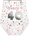 STEMLESS 40TH BIRTHDAY GEOMETRIC WINE GLASS