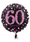 60TH BIRTHDAY SPARKLY PINK FOIL-18"