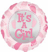 BABY GIRL BALLOON WITH FOOTPRINTS 18IN