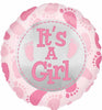 BABY GIRL BALLOON WITH FOOTPRINTS 18IN