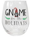 GNOME FOR THE HOLIDAYS STEMLESS WINE GLASS