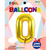 34IN NUMBER #0 FOIL NUMBER BALLOON TRICO