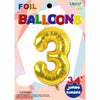34IN NUMBER #3 FOIL NUMBER BALLOON TRICO