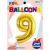 34IN NUMBER #9 FOIL NUMBER BALLOON TRICO