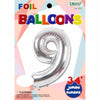 34IN NUMBER #9 FOIL NUMBER BALLOON TRICO