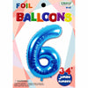 34IN NUMBER #6 FOIL NUMBER BALLOON TRICO
