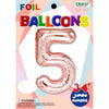 34IN NUMBER #5 FOIL NUMBER BALLOON TRICO