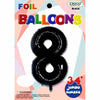 34IN NUMBER #8 FOIL NUMBER BALLOON TRICO