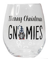 MERRY CHRISTMAS GNOMIES STEMLESS WINE GLASS