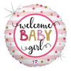 WELCOME BABY GIRL 18IN FOIL BALLOON
