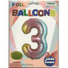 34IN NUMBER #3 FOIL NUMBER BALLOON TRICO
