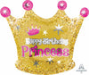 HAPPY BIRTHDAY PRINCESS GOLD CROWN 20IN FOIL BALLOON