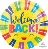 WELCOME BACK RAINBOW STRIPES 17IN FOIL BALLOON