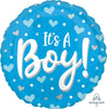 ITS A BOY HEARTS AND DOTS 18IN FOIL BALLOON