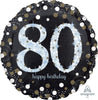 80TH BLACK/GOLD SPARKLY-18" FOIL BALLOON