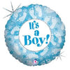 BABY BOY BALLOON WITH FOOTPRINTS 18IN