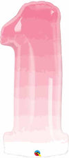 NUMBER ONE PINK OMBRE 34IN FOIL BALLOON